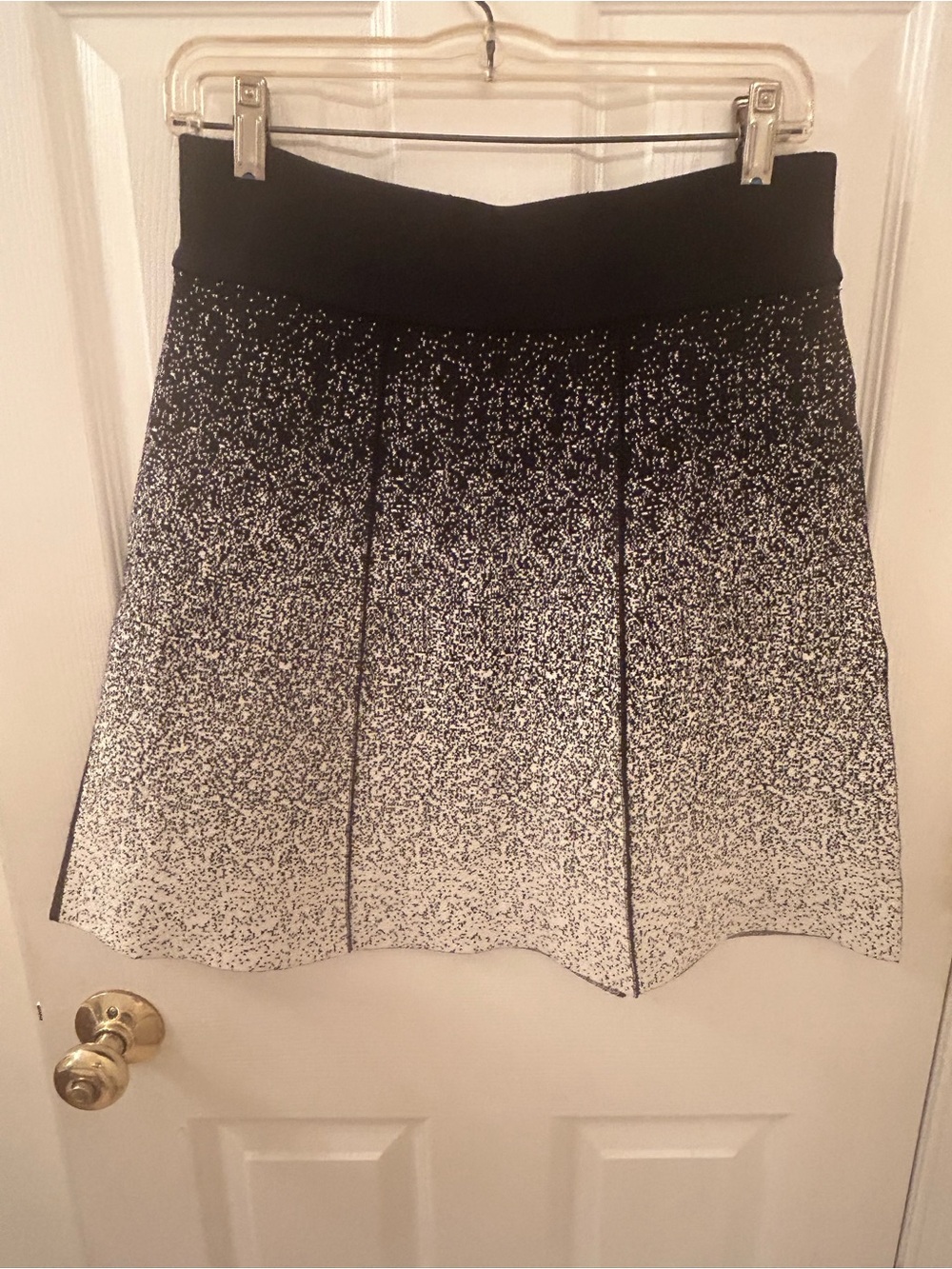 Black and White Ombre Circle Skirt with High Waistband
